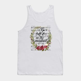 Go Tell it On the Mountain, Christmas Floral Hymn Tank Top